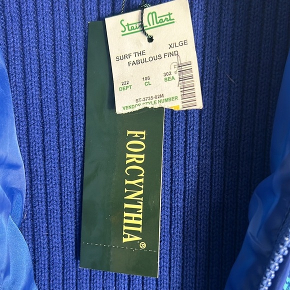 FOR CYNTHIA Quilted Sweater Jacket in Navy Size XL -- NWT -- GORGEOUS!!! - Picture 8 of 8